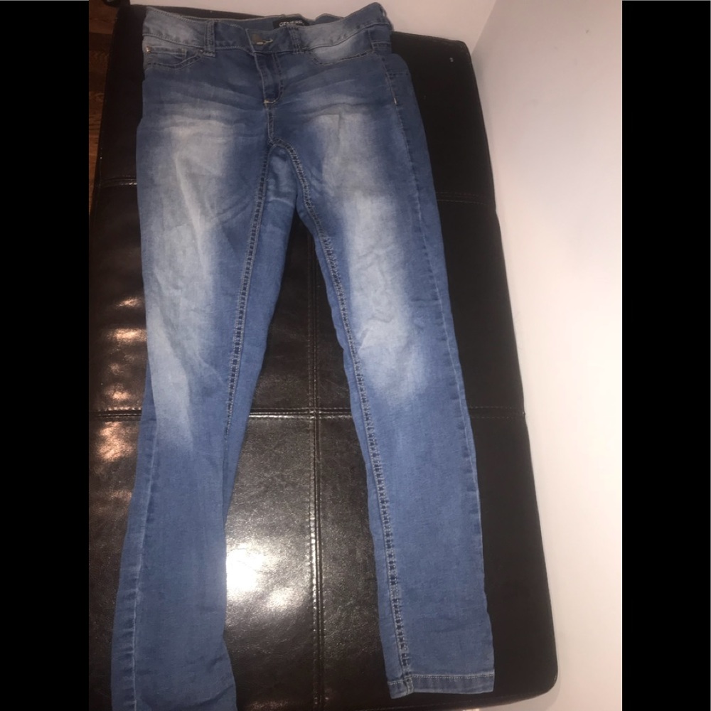 Blue denim jeans